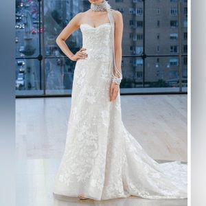 INES DE SANTO “Bryant” A-line ivory wedding dress Size: 12